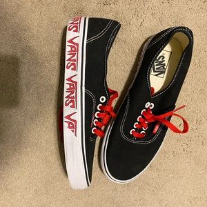 Black red white vans
